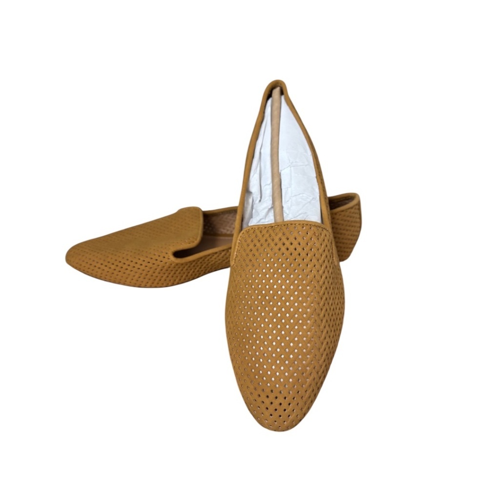 Market & Spruce June Smoking Flat Shoe Basket Weave Mustard Yellow Size 8 NWOB